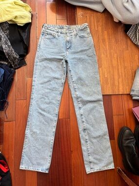 AG Contour 260 Jeans | Classic High-Rise Straight Leg Jeans - Light Blue